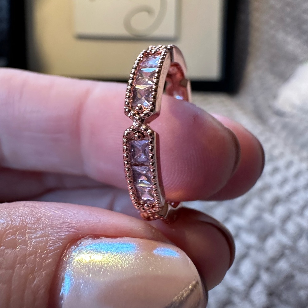 Stackable gemstone rings with rose gold tone - Picture 10 of 14